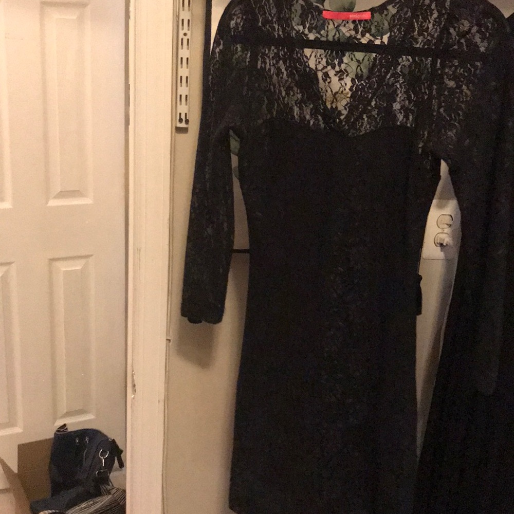 Black lace lingerie cocktail dress